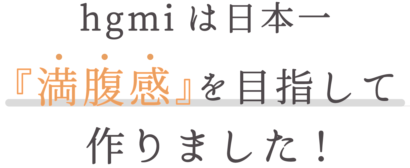 hgmiは日本一「満腹感」を目指して作りました!